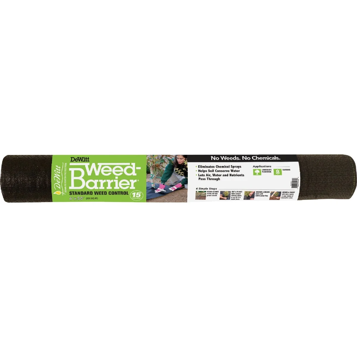 Powerful DeWitt Weed Barrier 6 Ft. W. x 50 Ft. L. Pointbond Polypropylene 15-Year Weed Control Landscape Fabric Fine Crafted