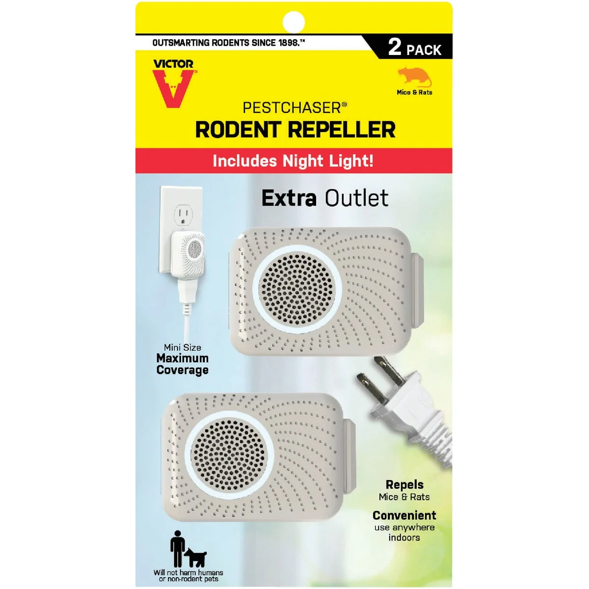 Carefully Designed Victor Mini PestChaser Sonic 400 Sq. Ft. Coverage 110 VAC Electronic Pest Repellent Elegant