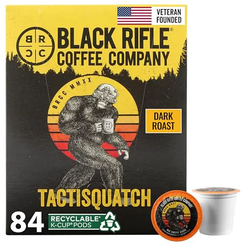 Authentic Black Rifle Coffee Dark Roast K Cup Coffee Tactisquatch 84 Count Elite