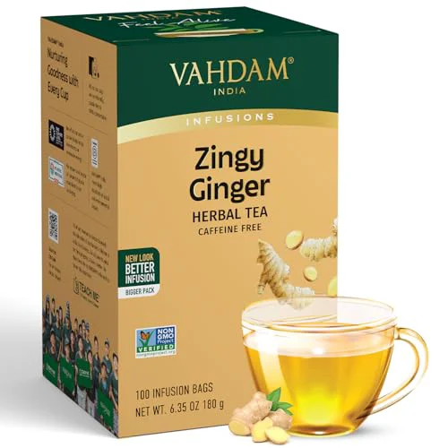 Fine Crafted Ginger Tea 100 Teabags 100 Count Healthy