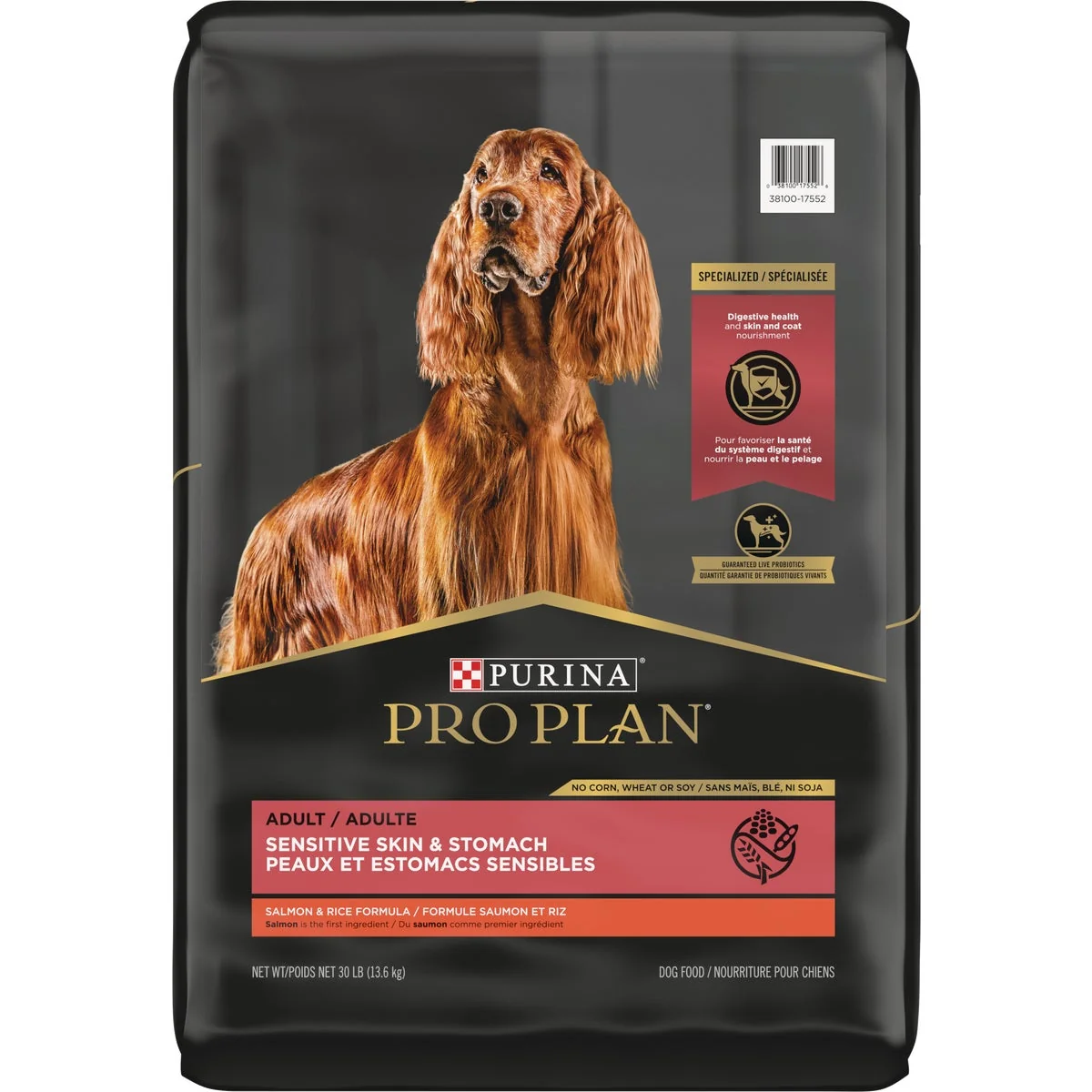 Classic Purina Pro Plan Sensitive Skin Stomach 30 Lb. Salmon Rice Flavor Adult Dry Dog Food Flexible