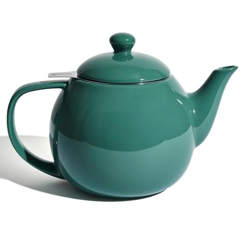 Next-Generation Porcelain Teapot 27 oz with Infuser for Loose Leaf Tea Versatile