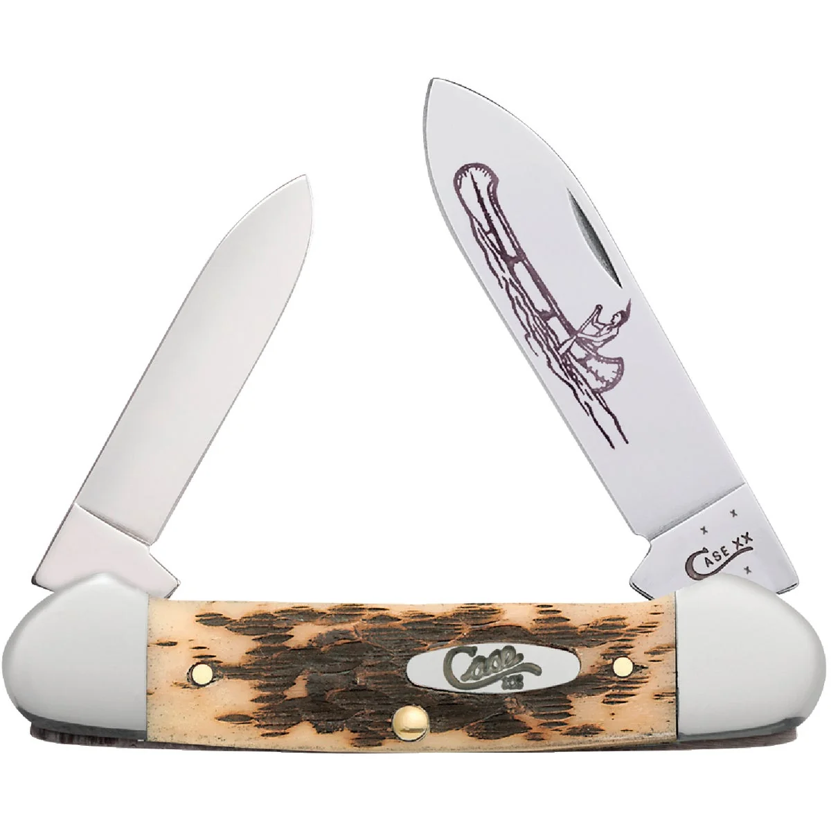 Green Case Canoe 2.6 In. 1.97 In. Folding Knife Unique
