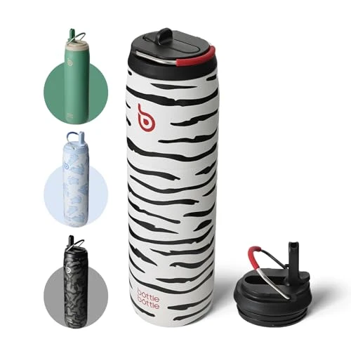 Top-Quality Stainless Steel Water Bottle 32 oz Zebra Stripe Selected