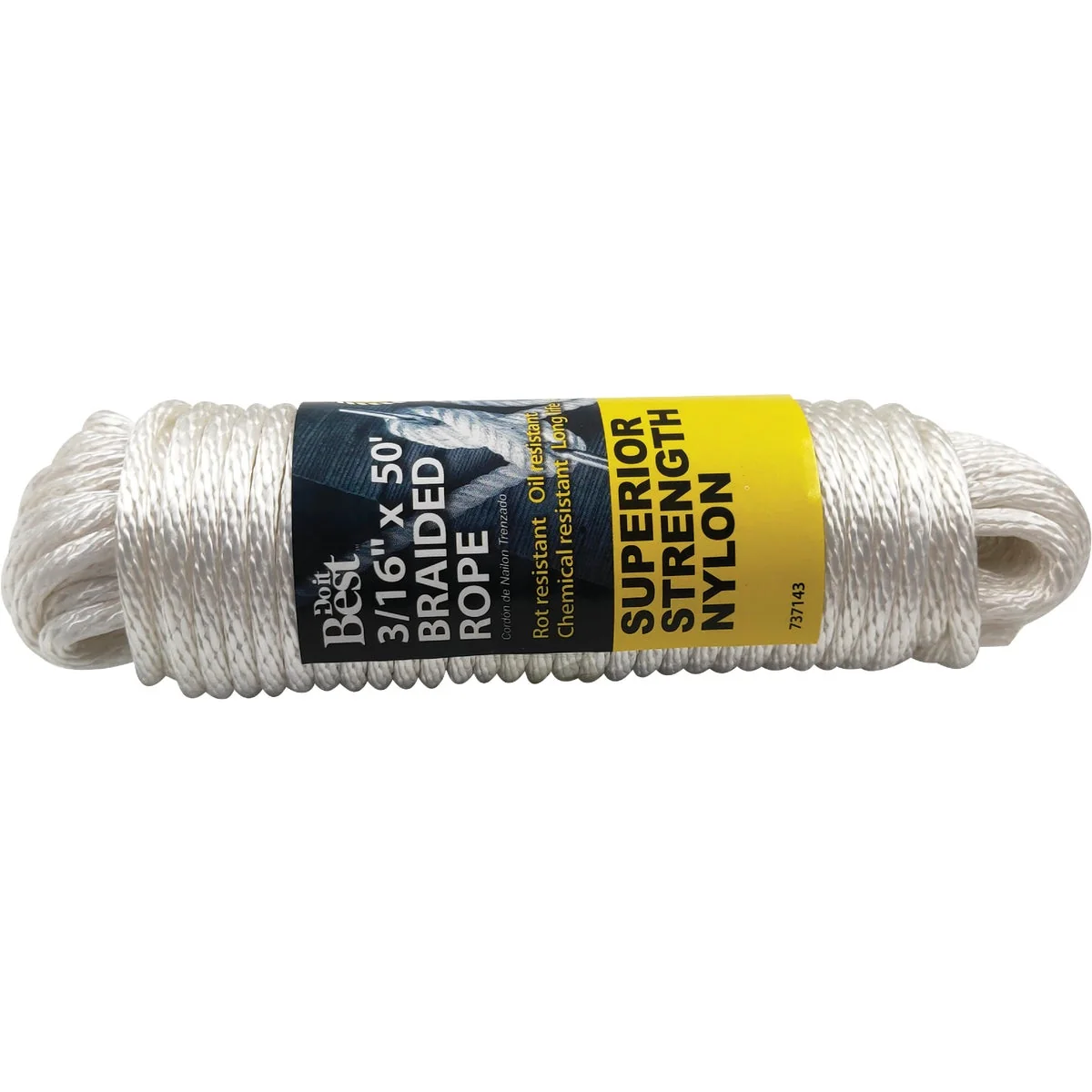 Easy-to-Use Do it 3 16 In. x 50 Ft. White Braided Nylon Packaged Rope Minimalist