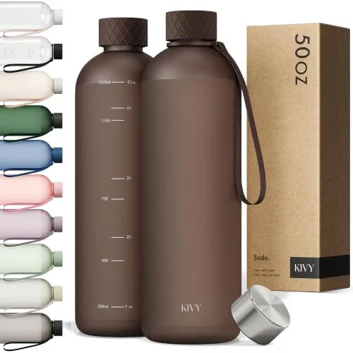 Stylish Large Water Bottle 50oz Tritan Soft