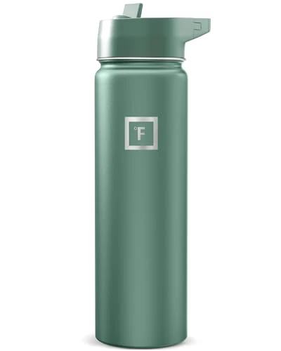 Solid 24 oz Wide Mouth Water Bottle with Straw Healthy