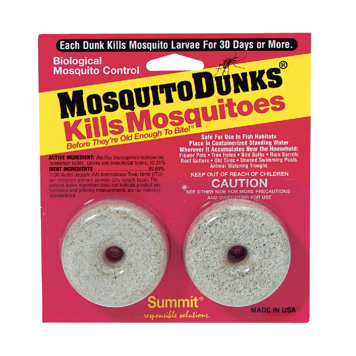 Effective Mosquito Dunks Ready To Use Tablet Mosquito Killer 2-Pack Authentic