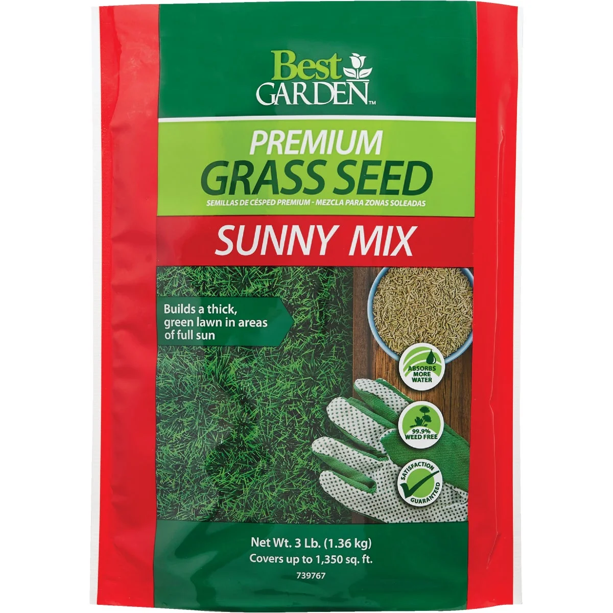 Verified Garden 3 Lb. 900 Sq. Ft. Coverage Full Sun Grass Seed Eco-Friendly