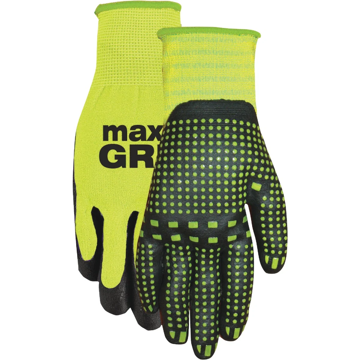 Consistent Midwest Gloves Gear MAX Grip Unisex Small Medium Coated Gloves Hi-Visibility Yellow Relaxed