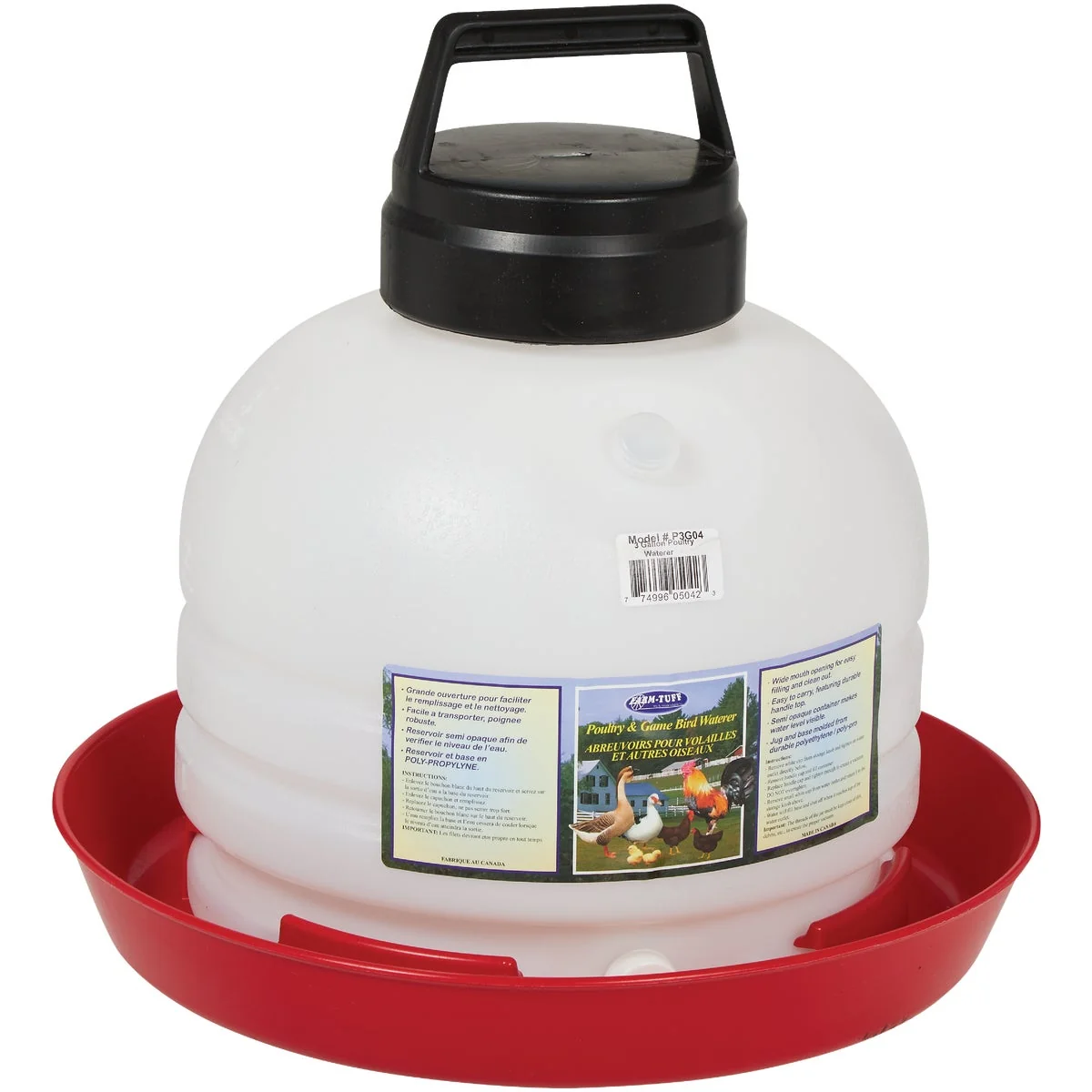 Solid Farm-Tuff 3 Gal. Poly Top Fill Poultry Fountain Specialty