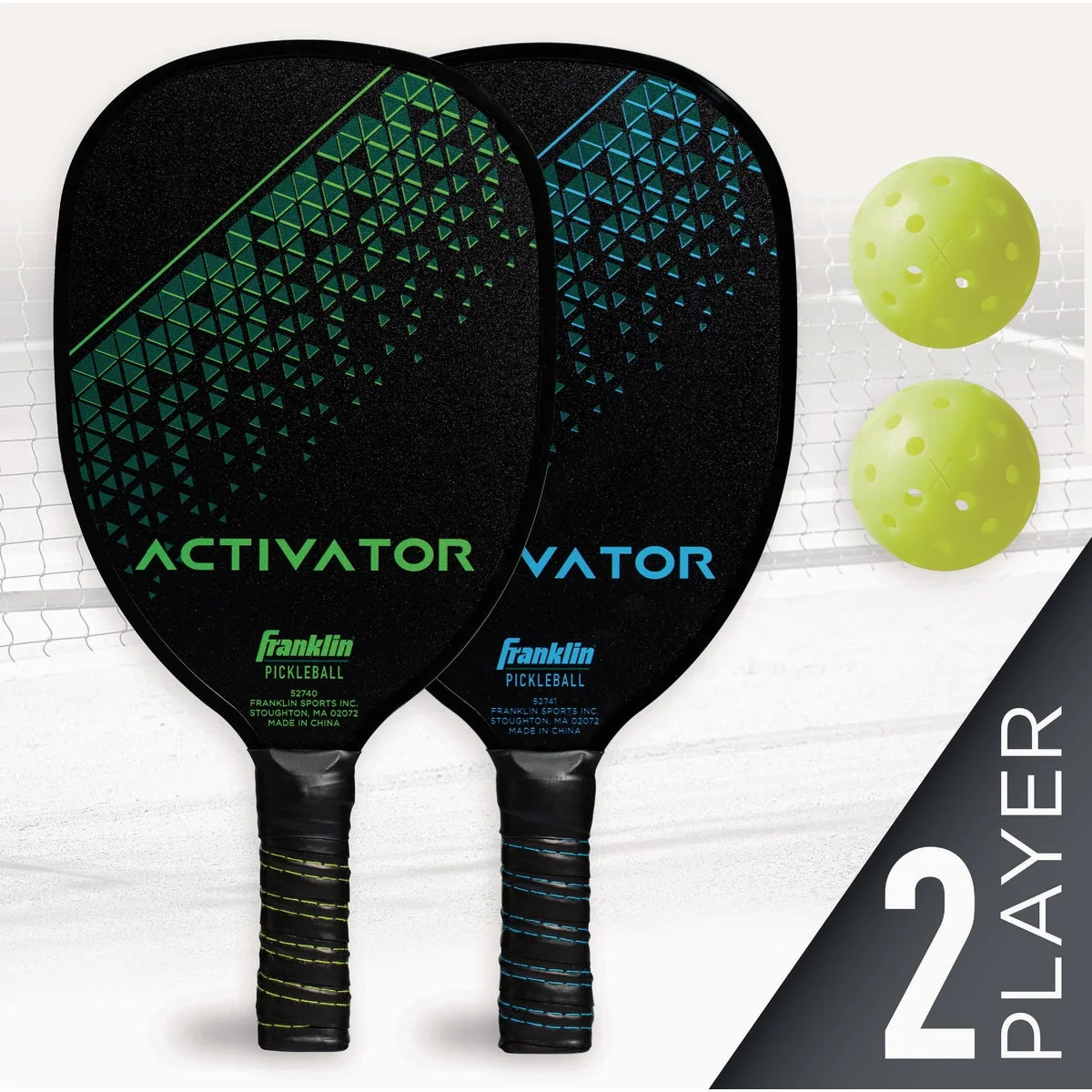 Optimized Franklin Activator 2-Player Wooden Pickleball Paddle Ball Set Flexible