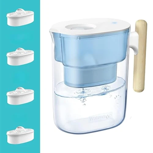 Responsible PT-04B 10-Cup Water Filter Pitcher with 4 Filters NSF 2 Count Certified