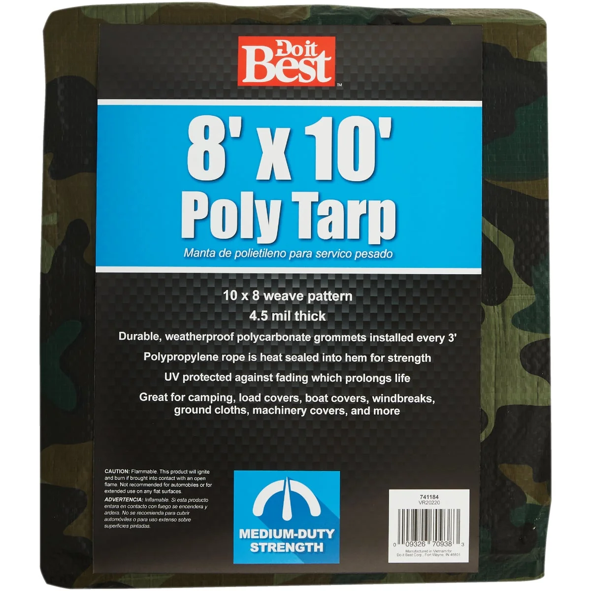 Expertly Made Do it Camo Woven 8 Ft. x 10 Ft. Medium Duty Poly Tarp Modern