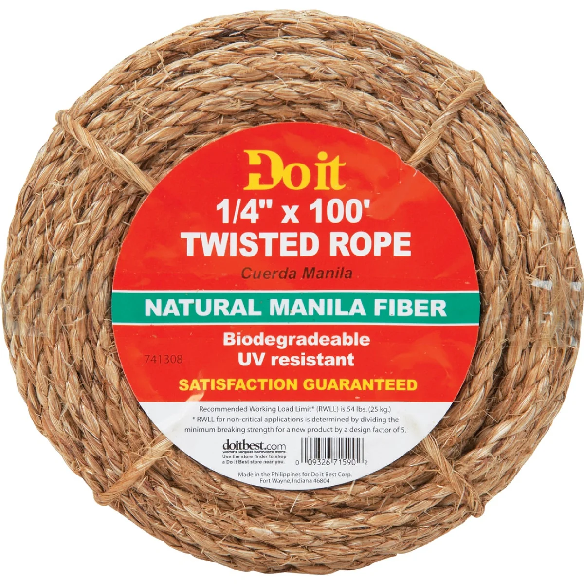 Modern Do it 1 4 In. x 100 Ft. Natural Twisted Manila Fiber Packaged Rope Sophisticated