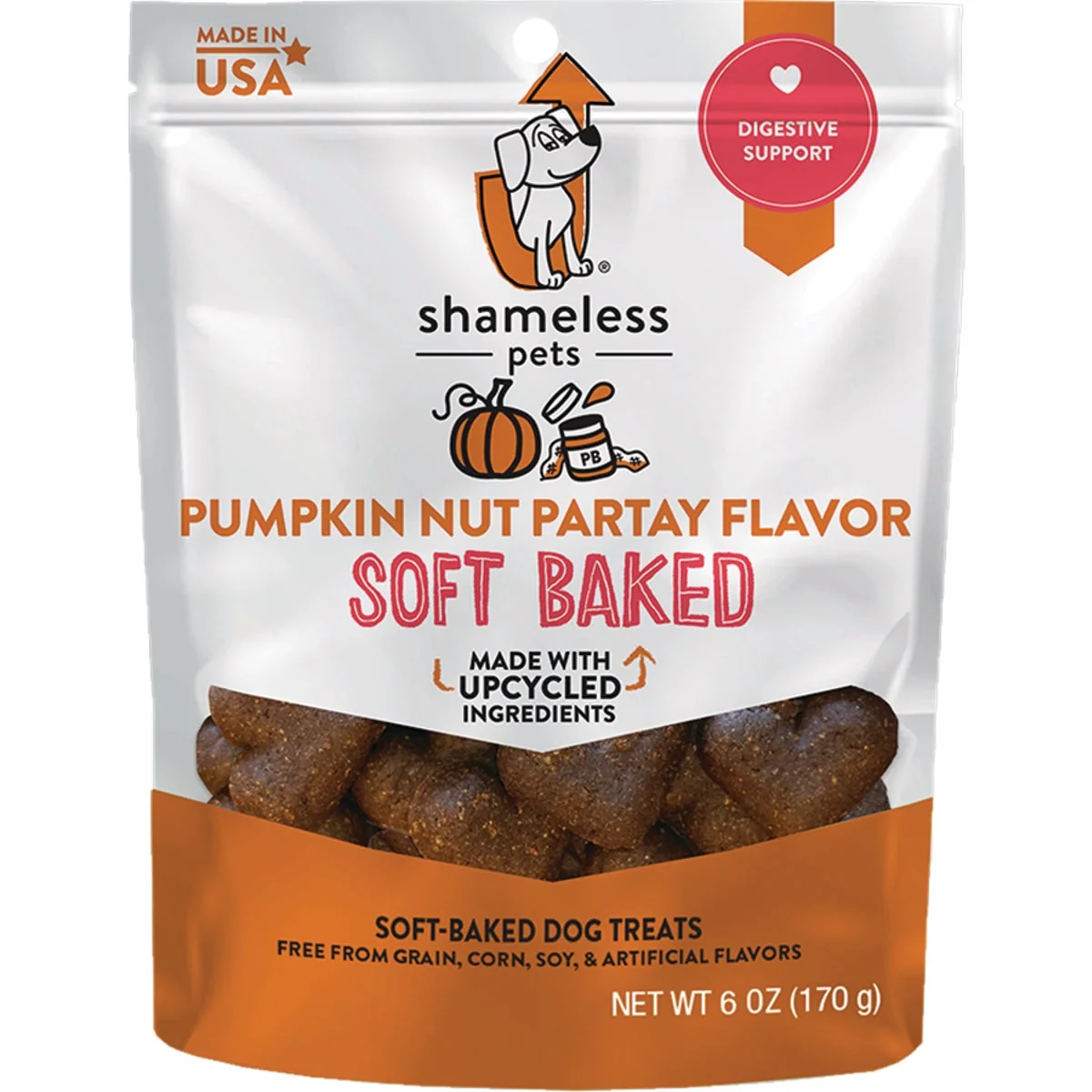 Healthy Shameless Pets Pumpkin Nut Partay Soft Baked Dog Treat 6 Oz. Sophisticated