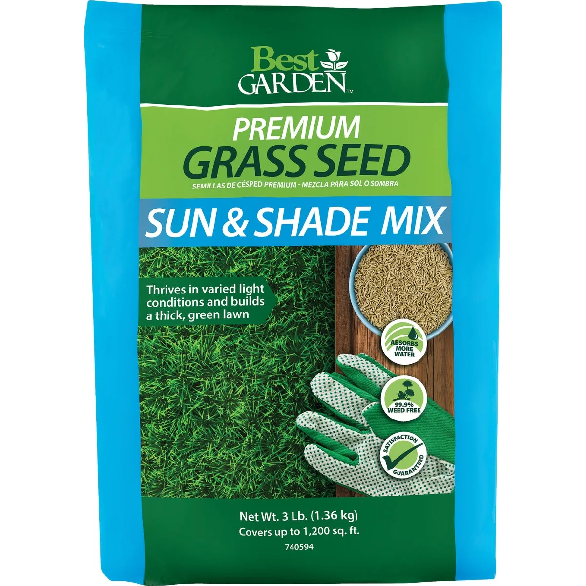 Superior Garden 3 Lb. 750 Sq. Ft. Coverage Sun Shade Grass Seed Effective