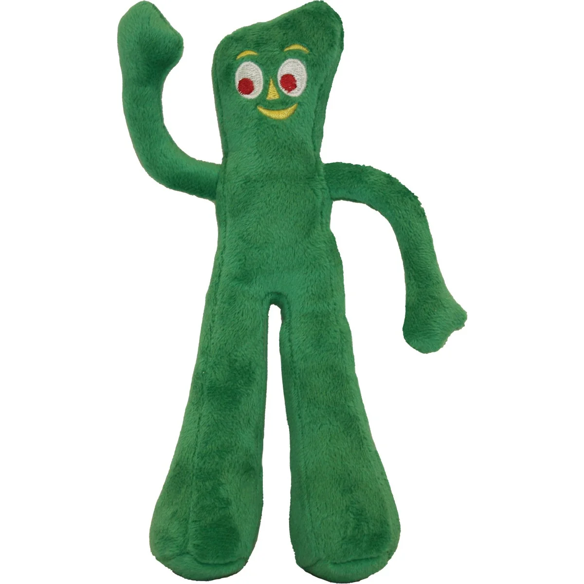 Long-Lasting Multipet 9 In. Gumby Squeaky Plush Dog Toy Reusable
