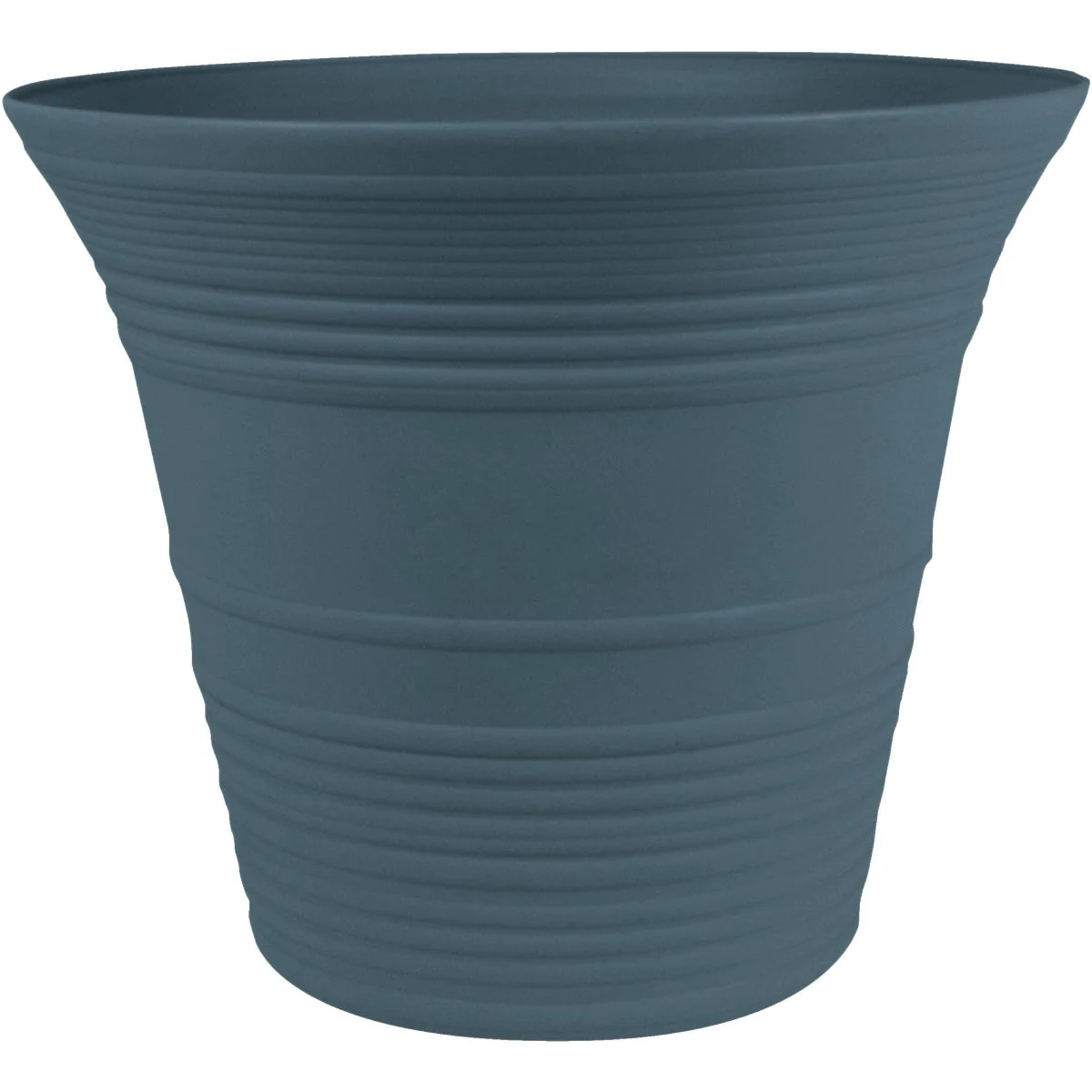 Flexible Myers Sedona 12 In. Dia. Polypropylene Slate Blue Planter Natural