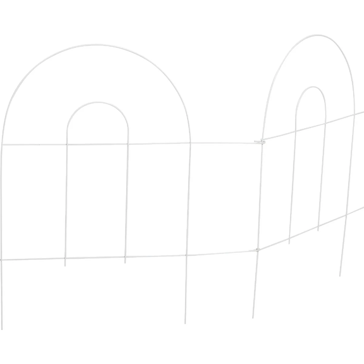 Next-Generation Garden 8 Ft. Powder-Coated White Wire Folding Fence Relaxed