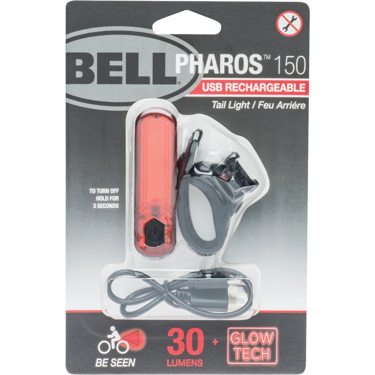 Stylish Bell Sports Pharos 150 LED Black Red USB Rechargeable Bicycle Safety Tail Light First-Class