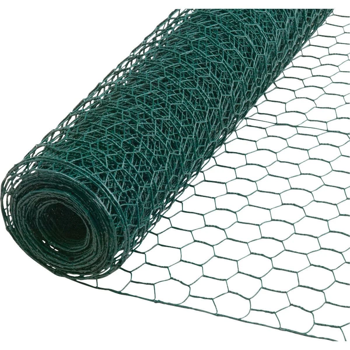 Premium Material 1 In. x 24 In. H. x 25 Ft. L. Green Vinyl-Coated Poultry Netting High-Performance