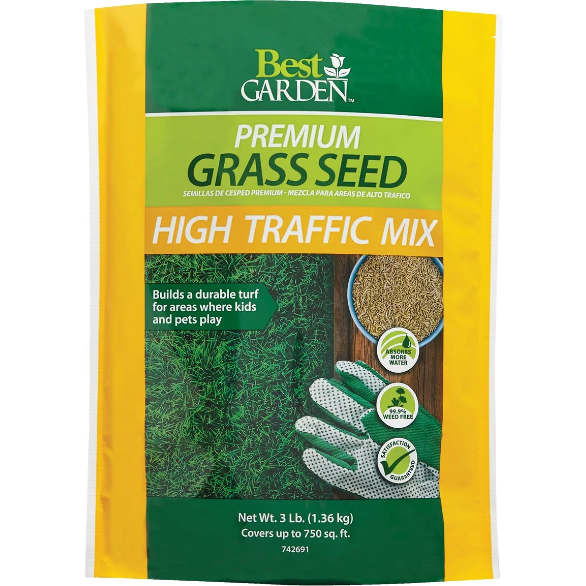Optimized Garden 3 Lb. 900 Sq. Ft. Coverage High Traffic Grass Seed Top-Quality