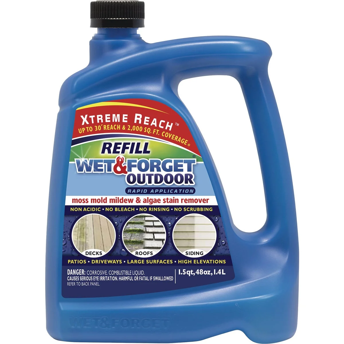 Secure Wet Forget 48 Oz. Hose End Refill Concentrate Moss Mold Mildew Algae Stain Remover Organic
