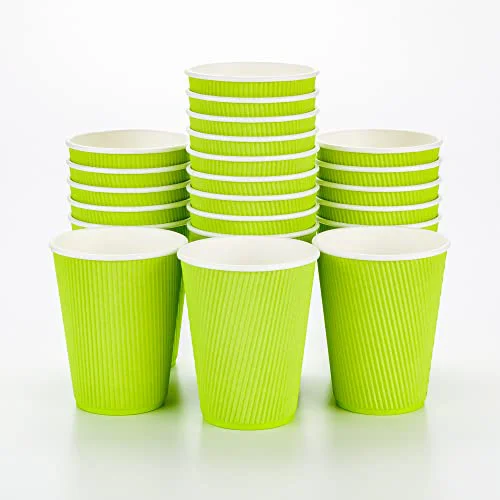 Contemporary Ripple Wall Coffee Cup 25 Count 12 Ounce Insulated Hot Beverage Cup Disposable Non Luxury