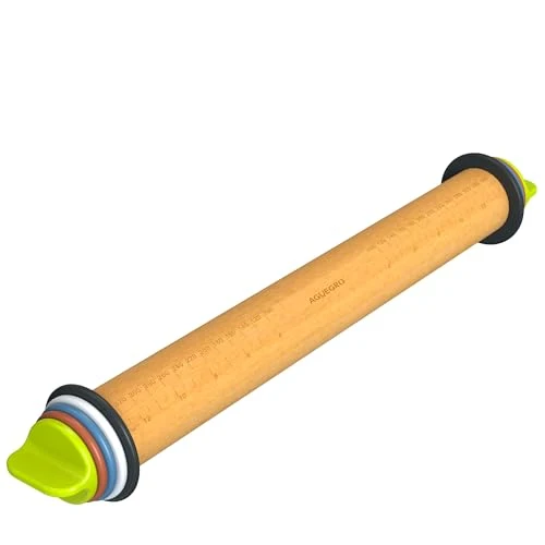 Outstanding Rolling Pin with 4 Thickness Rings Prestigious