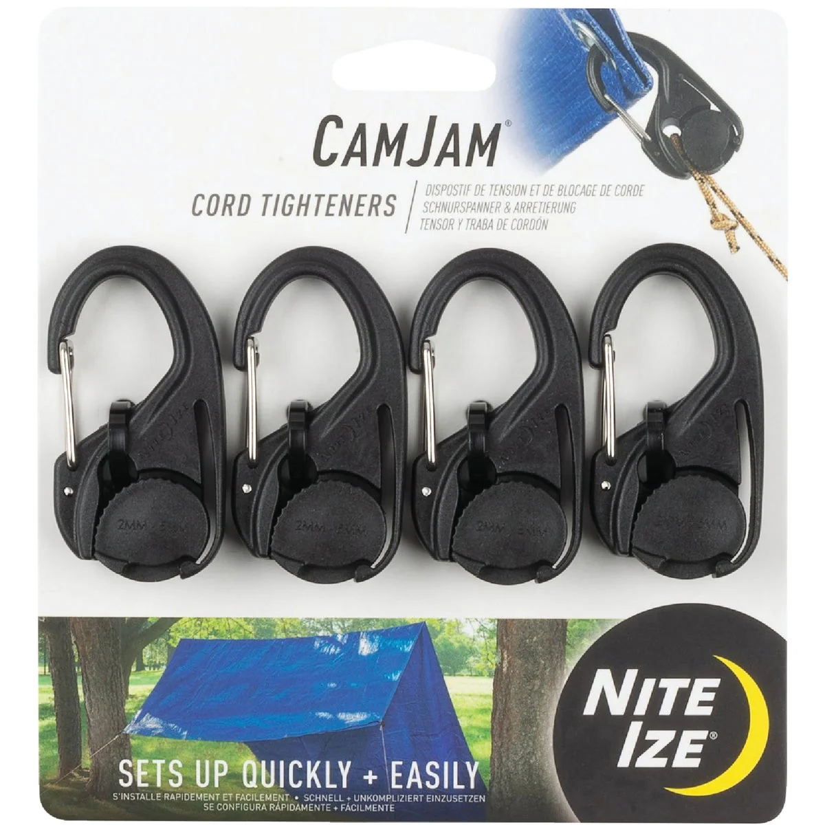 Practical Nite Ize CamJam Plastic with Stainless Steel Gate Rope Tightener 4-Pack Next-Generation