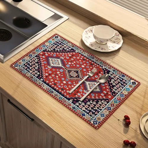 Fine Crafted Boho Dish Drying Mat Absorbent Coffee Mat Carefully Designed