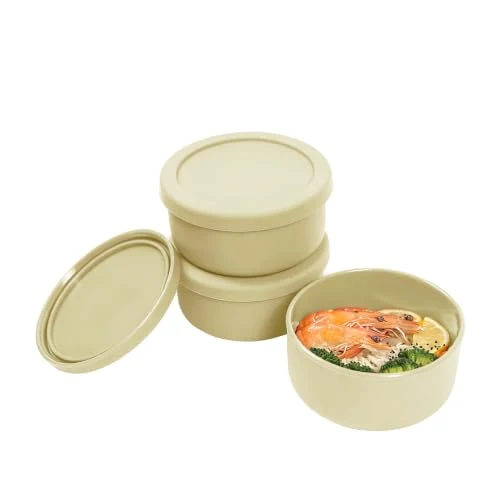 Next-Generation 24 fl oz Silicone Food Storage Container with Lid 3 Count High-Quality