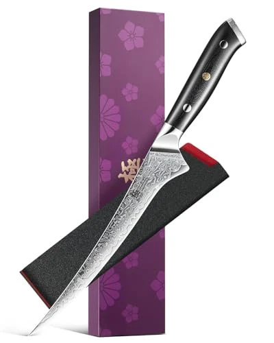 Expertly Made 7 Japanese Damascus Fillet Knife for Fish Relaxed