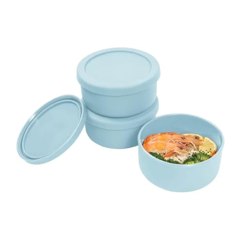 Traditional 24 fl oz Silicone Food Storage Container with Lid 3 Count Excellent