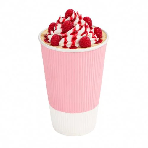 Selected Ripple Wall Coffee Cups 25 Count 16 Ounce Insulated Light Pink Paper Cups Fine Crafted