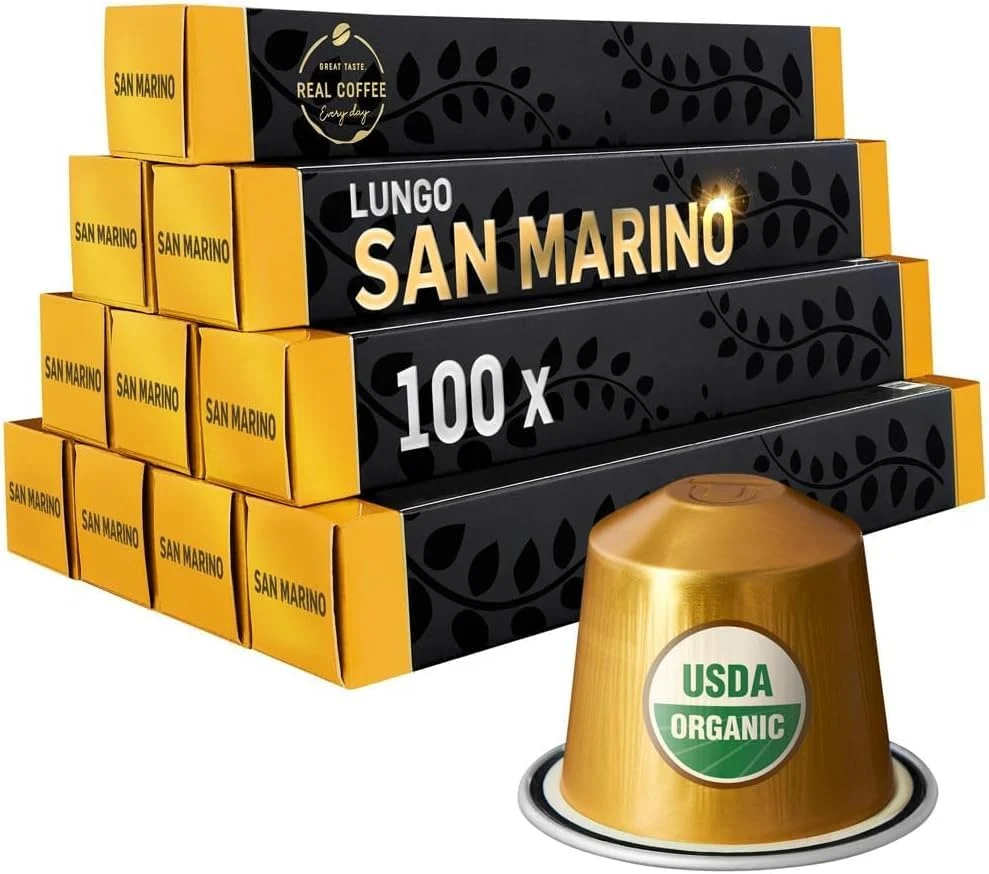 Comfortable San Marino Organic Italian Lungo for Nespresso Line Machines 100 Count Functional