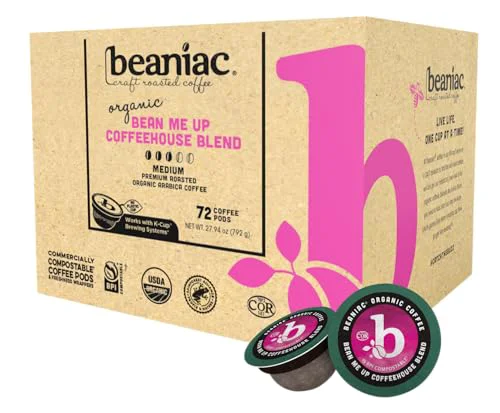 Smart Organic Bean Me Up Coffeehouse Blend 72 Count Authentic