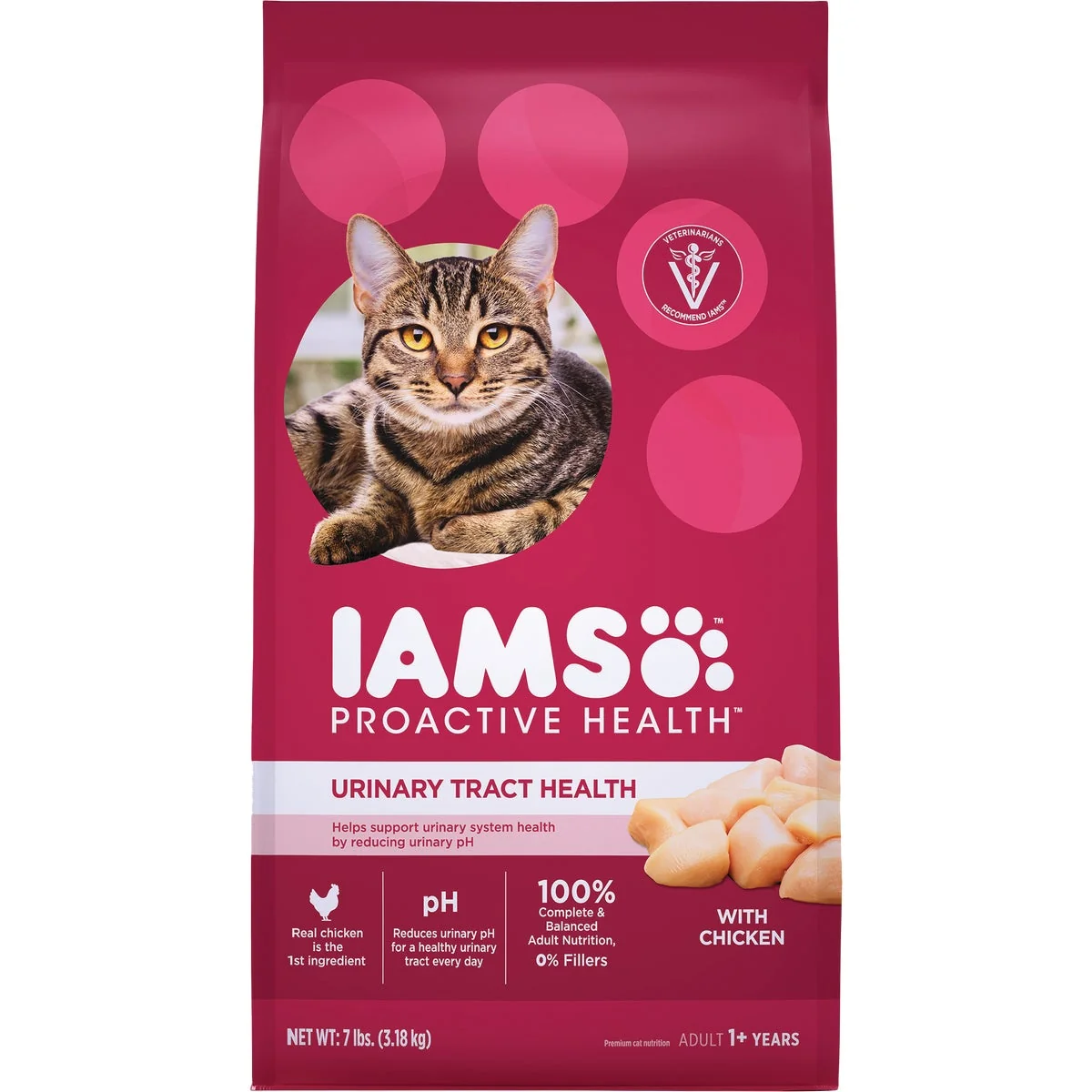 Refined Iams Proactive Health Urinary Tract Formula 7 Lb. Chicken Flavor Adult Dry Cat Food Natural