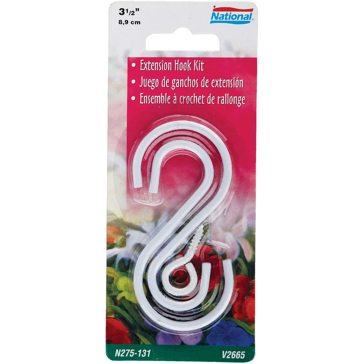 Reliable National Hardware 3-1 2 In. White Steel Extension Hook Kit Superior