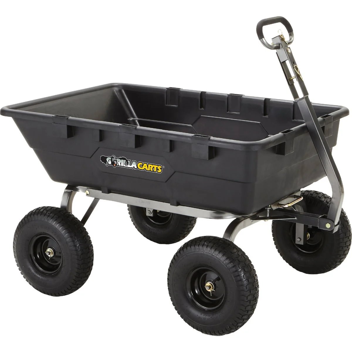 Original Design Gorilla Carts 10 Cu. Ft. 1500 Lb. Poly Tow-Behind Garden Cart Organic
