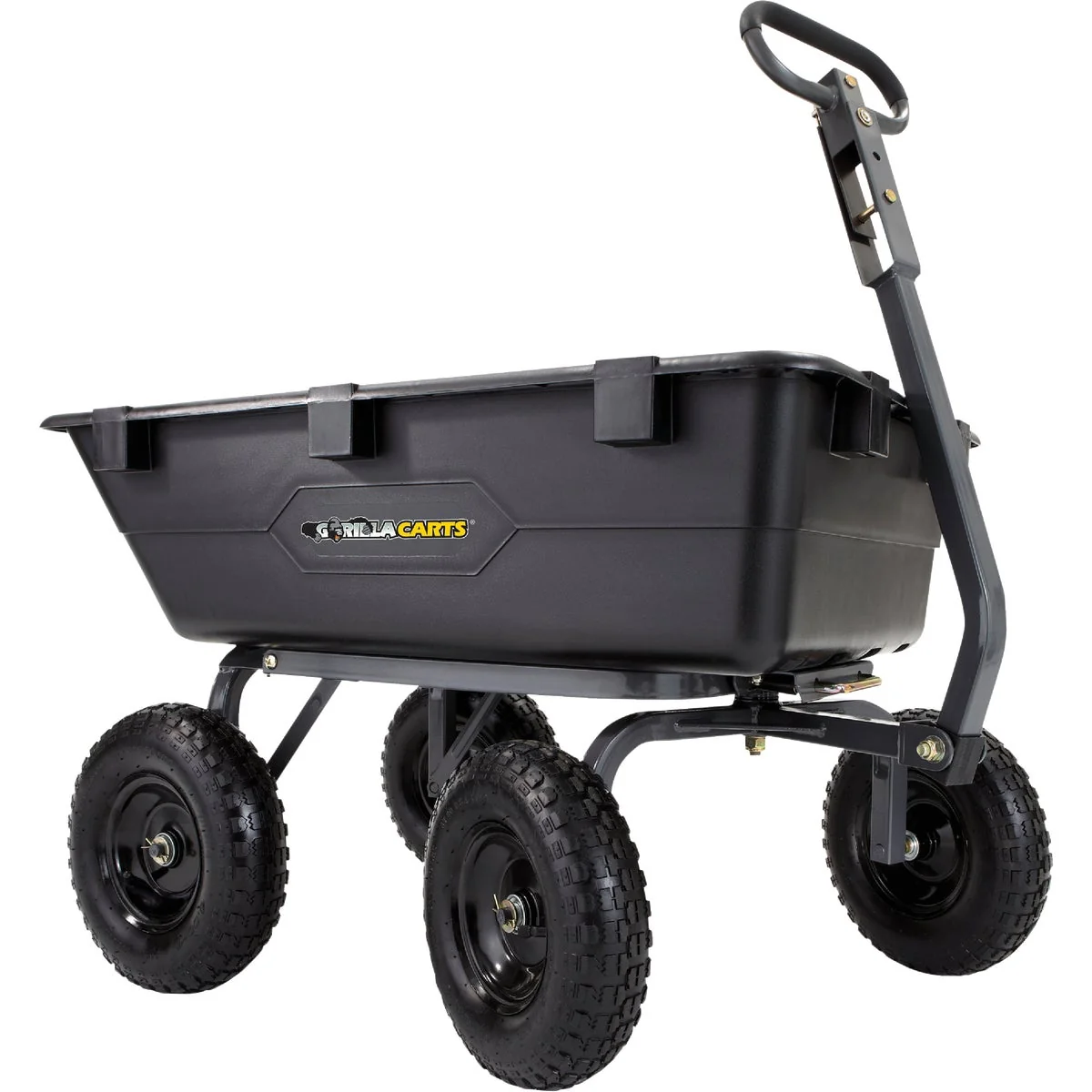 Outstanding Gorilla Carts 6.5 Cu. Ft. 1200 Lb. Poly Tow-Behind Garden Cart Durable