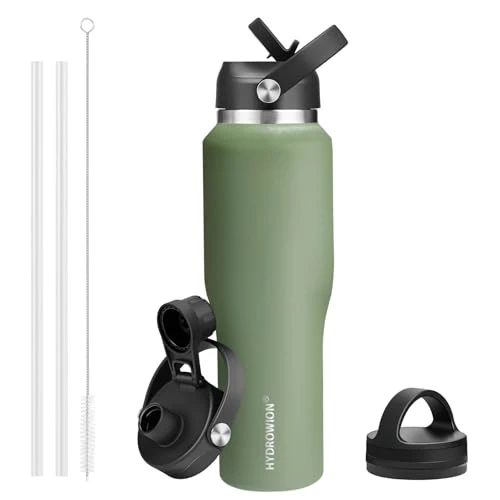 Environmentally Friendly 40 oz Insulated Water Bottle with Straw fit in Car Cup Holder Next-Generation