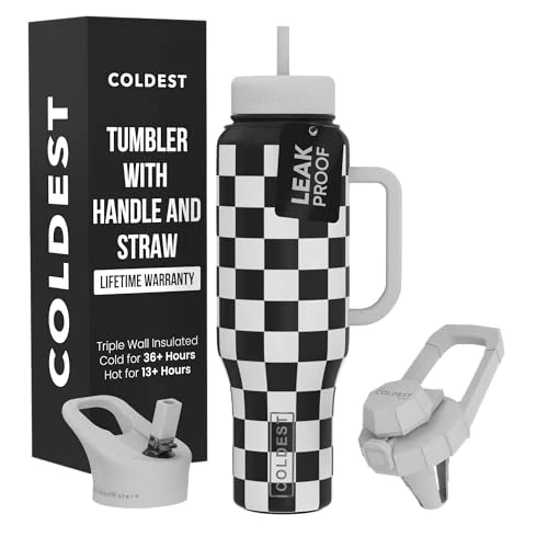 Traditional Coldest Tumbler with Handle and Straw Consistent