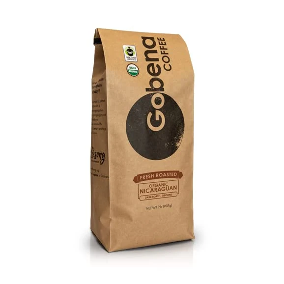 Prestigious Coffee 2lb Fair Trade Organic Nicaraguan Ground Dark Roast 32 Ounce Pure