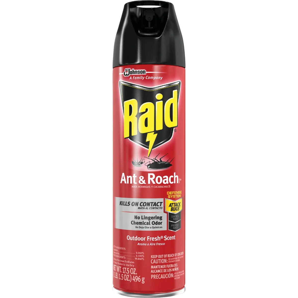Clean Raid 17.5 Oz. Outdoor Fresh Scent Aerosol Spray Ant Roach Killer Responsible