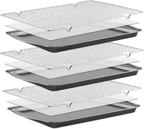 Lightweight Baking Sheet Pans With Racks Set 106 Count Optimized