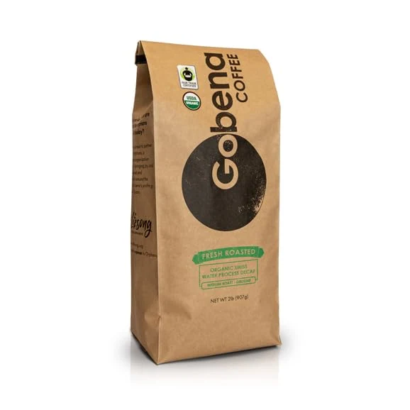 Premium Coffee 2lb Fair Trade Organic Swiss Water Process Decaf Ground Medium Roast 32 Ounce Certified