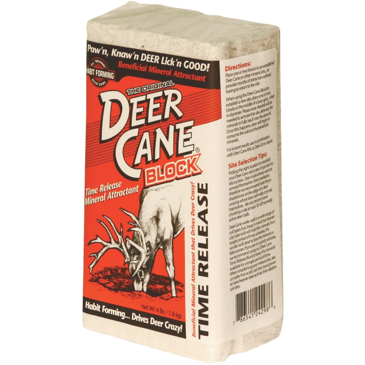 Eco-Friendly Deer Cane 4 Lb. Time-Release Block Deer Mineral Attractant Selected