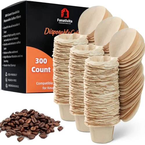 Natural 300ct K Cup Coffee Filters with Genius Lid 300 Count Sophisticated